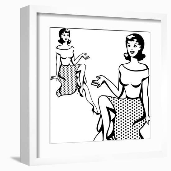 Beautiful Retro Girl in Pop Art Style-incomible-Framed Art Print