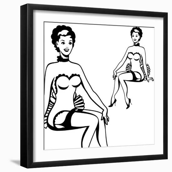 Beautiful Retro Girl in Pop Art Style-incomible-Framed Art Print