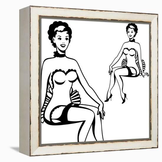 Beautiful Retro Girl in Pop Art Style-incomible-Framed Stretched Canvas