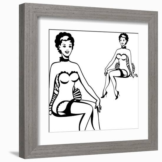 Beautiful Retro Girl in Pop Art Style-incomible-Framed Art Print