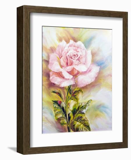 Beautiful Rose, Oil Painting on Canvas-Valenty-Framed Art Print