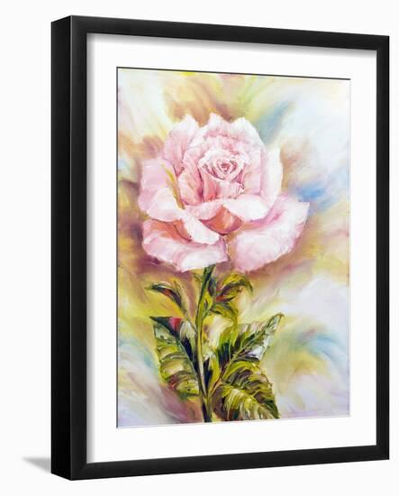 Beautiful Rose, Oil Painting on Canvas-Valenty-Framed Art Print