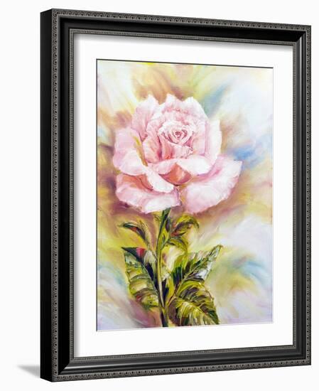 Beautiful Rose, Oil Painting on Canvas-Valenty-Framed Art Print