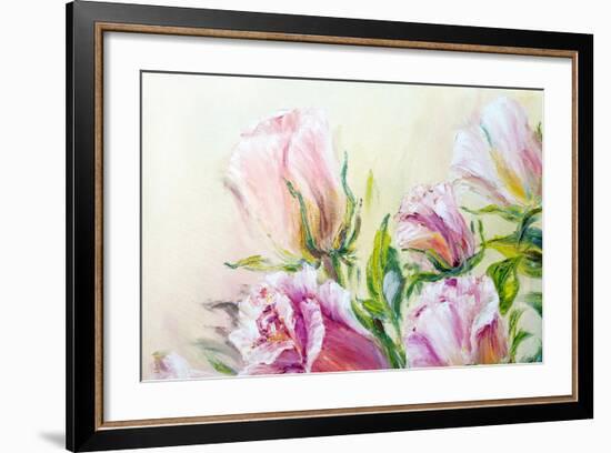 Beautiful Roses, Oil Painting on Canvas-Valenty-Framed Art Print