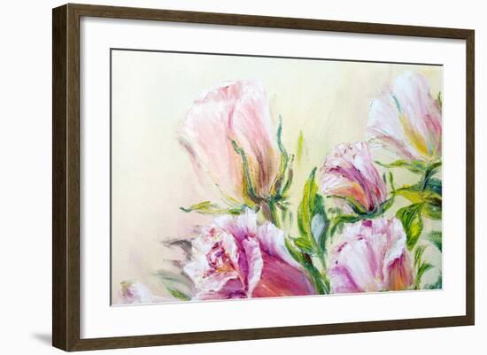 Beautiful Roses, Oil Painting on Canvas-Valenty-Framed Art Print