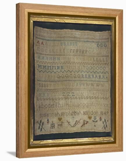 Beautiful Sampler Depicting the Alphabet in Both Lower and Upper Case-null-Framed Stretched Canvas