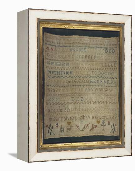 Beautiful Sampler Depicting the Alphabet in Both Lower and Upper Case-null-Framed Stretched Canvas