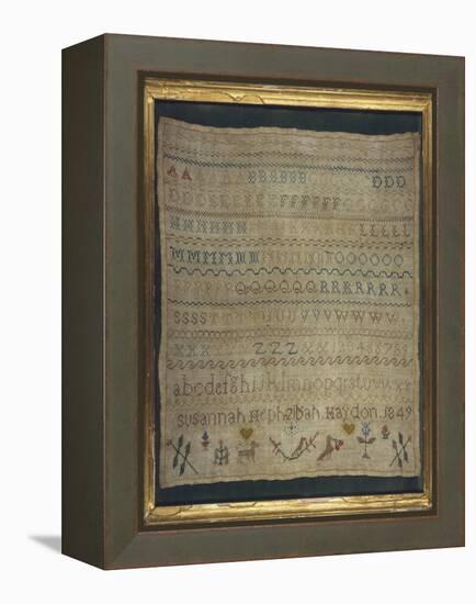 Beautiful Sampler Depicting the Alphabet in Both Lower and Upper Case-null-Framed Stretched Canvas