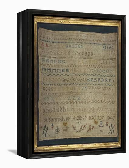 Beautiful Sampler Depicting the Alphabet in Both Lower and Upper Case-null-Framed Stretched Canvas