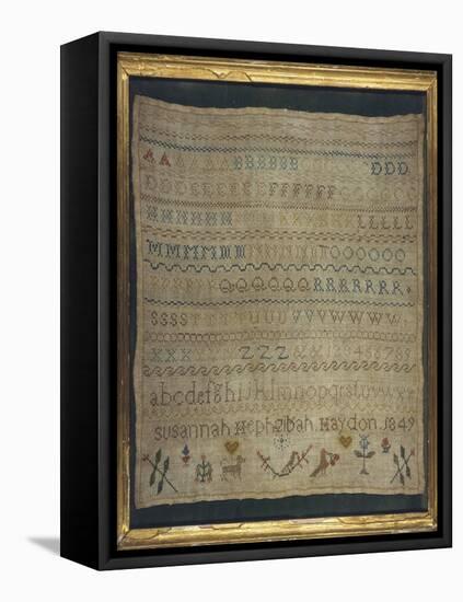 Beautiful Sampler Depicting the Alphabet in Both Lower and Upper Case-null-Framed Stretched Canvas