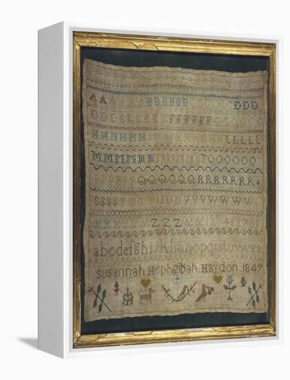 Beautiful Sampler Depicting the Alphabet in Both Lower and Upper Case-null-Framed Stretched Canvas