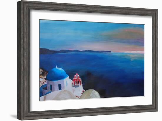 Beautiful Santorini Sunset in Oia Greece-Markus Bleichner-Framed Art Print