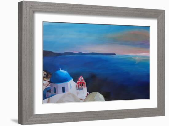 Beautiful Santorini Sunset in Oia Greece-Markus Bleichner-Framed Art Print