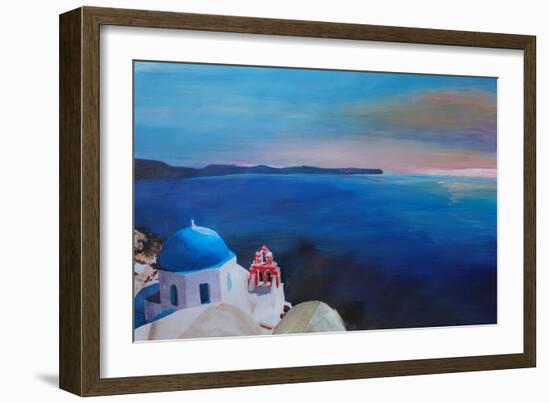 Beautiful Santorini Sunset in Oia Greece-Markus Bleichner-Framed Art Print