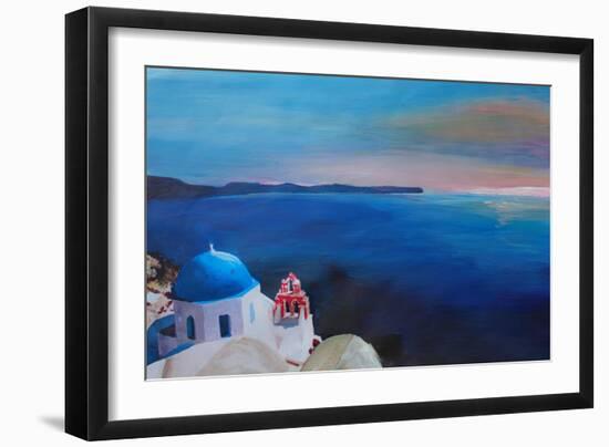 Beautiful Santorini Sunset in Oia Greece-Markus Bleichner-Framed Art Print