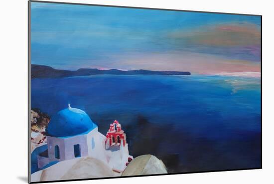 Beautiful Santorini Sunset in Oia Greece-Markus Bleichner-Mounted Art Print