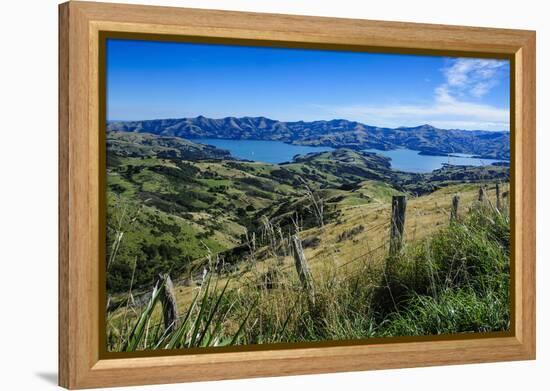 Beautiful Scenery around Akaroa Harbour-Michael-Framed Premier Image Canvas