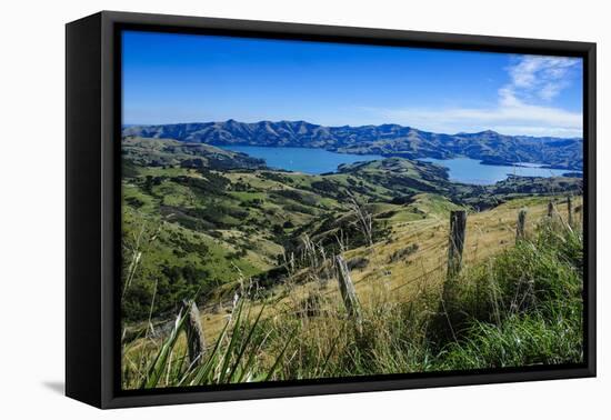 Beautiful Scenery around Akaroa Harbour-Michael-Framed Premier Image Canvas