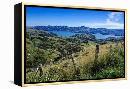 Beautiful Scenery around Akaroa Harbour-Michael-Framed Premier Image Canvas