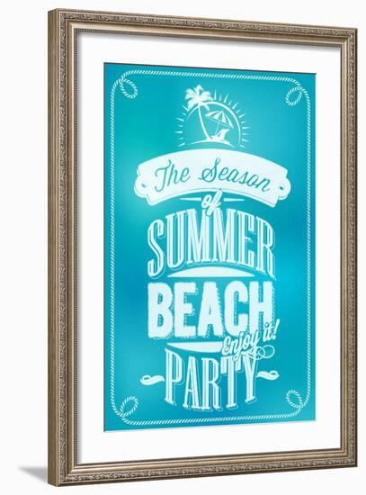 Beautiful Seaside View Poster. With Typography-Melindula-Framed Art Print