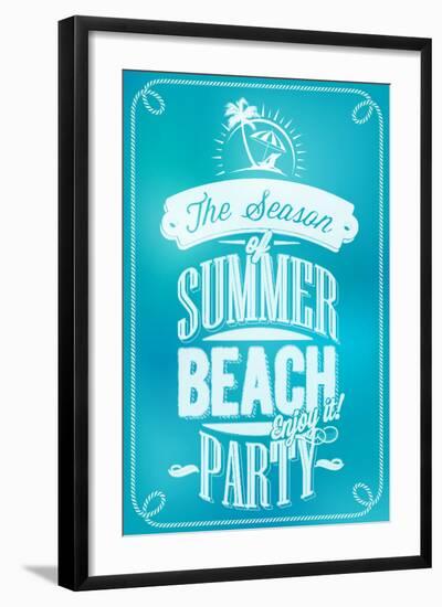 Beautiful Seaside View Poster. With Typography-Melindula-Framed Art Print