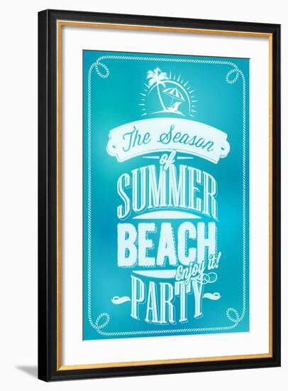 Beautiful Seaside View Poster. With Typography-Melindula-Framed Art Print