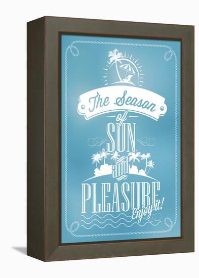 Beautiful Seaside View Poster. With Typography-Melindula-Framed Stretched Canvas