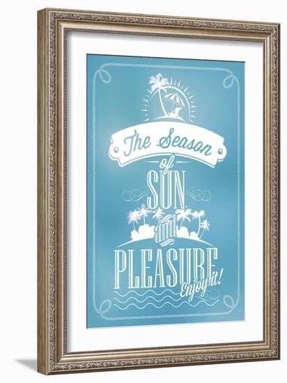 Beautiful Seaside View Poster. With Typography-Melindula-Framed Art Print