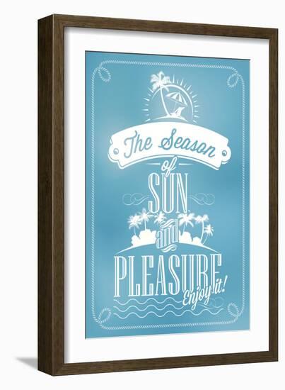 Beautiful Seaside View Poster. With Typography-Melindula-Framed Art Print