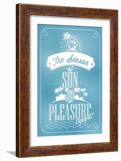 Beautiful Seaside View Poster. With Typography-Melindula-Framed Art Print