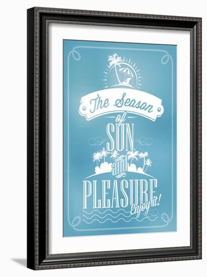 Beautiful Seaside View Poster. With Typography-Melindula-Framed Art Print