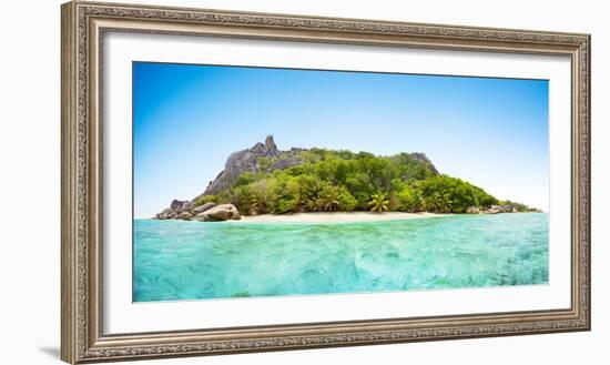 Beautiful Seychelles Tropical Beach Panoramatic View at La Digue Island-Jakub Gojda-Framed Photographic Print