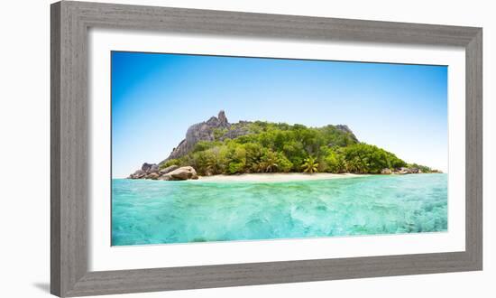 Beautiful Seychelles Tropical Beach Panoramatic View at La Digue Island-Jakub Gojda-Framed Photographic Print