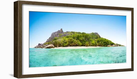 Beautiful Seychelles Tropical Beach Panoramatic View at La Digue Island-Jakub Gojda-Framed Photographic Print