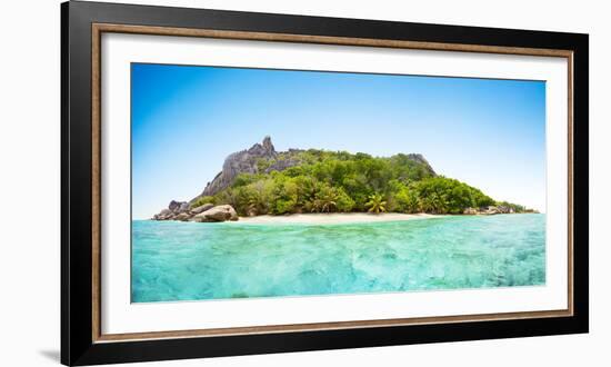 Beautiful Seychelles Tropical Beach Panoramatic View at La Digue Island-Jakub Gojda-Framed Photographic Print