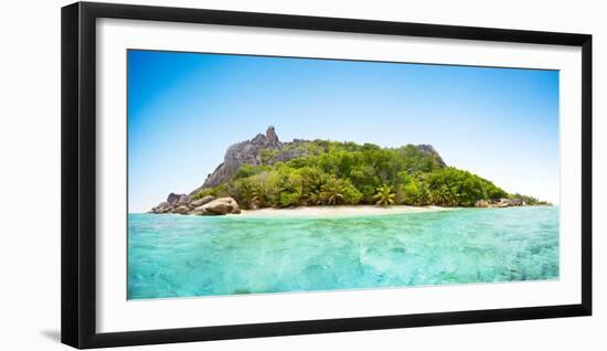 Beautiful Seychelles Tropical Beach Panoramatic View at La Digue Island-Jakub Gojda-Framed Photographic Print