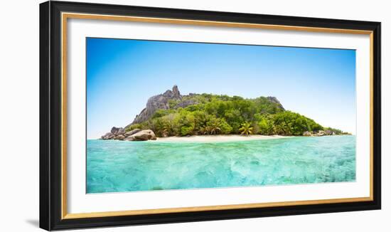 Beautiful Seychelles Tropical Beach Panoramatic View at La Digue Island-Jakub Gojda-Framed Photographic Print