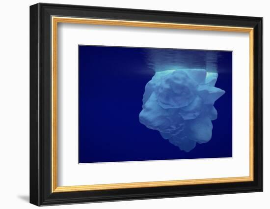 Beautiful Shot of Sea Ice from under the Surface of the Ocean out in the Deep Blue Sea with Beautif-Nickped-Framed Photographic Print