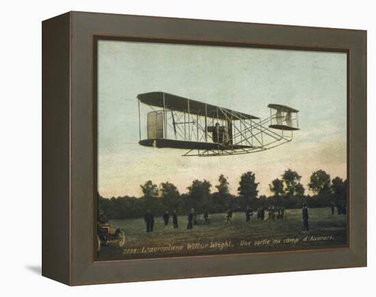 Beautiful Shot of Wilbur Wright Making a Demonstration Flight at Auvours-null-Framed Premier Image Canvas
