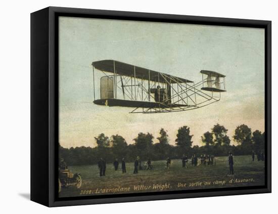 Beautiful Shot of Wilbur Wright Making a Demonstration Flight at Auvours-null-Framed Premier Image Canvas