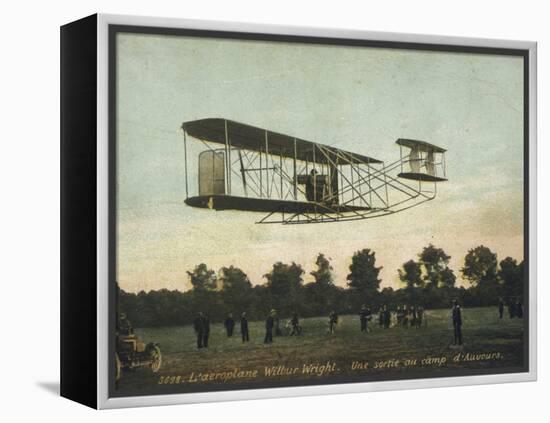 Beautiful Shot of Wilbur Wright Making a Demonstration Flight at Auvours-null-Framed Premier Image Canvas