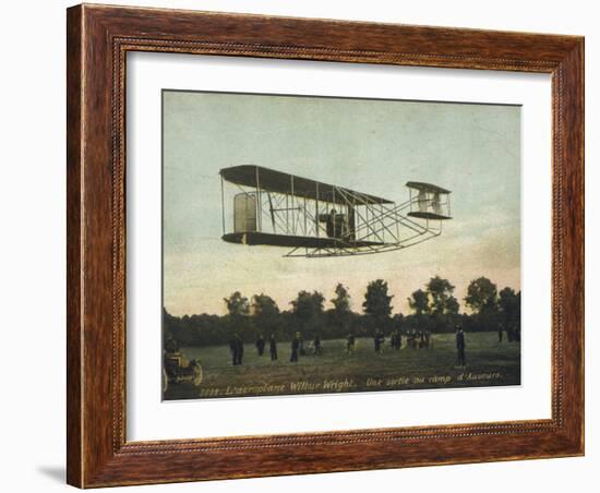 Beautiful Shot of Wilbur Wright Making a Demonstration Flight at Auvours-null-Framed Photographic Print