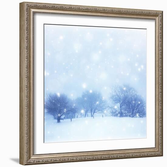 Beautiful Snowy Landscape-Anna Omelchenko-Framed Art Print