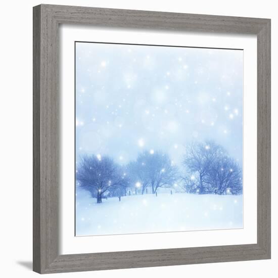 Beautiful Snowy Landscape-Anna Omelchenko-Framed Art Print