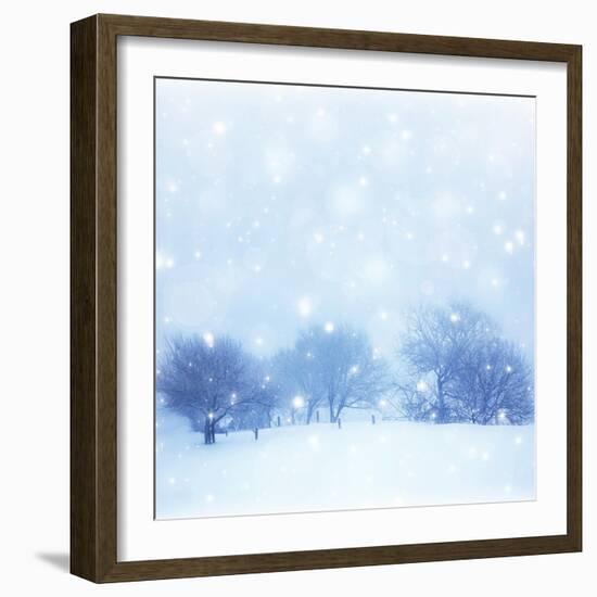 Beautiful Snowy Landscape-Anna Omelchenko-Framed Art Print