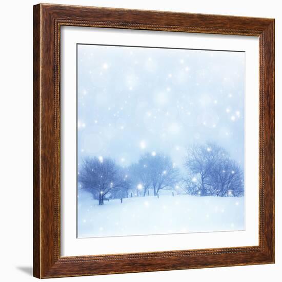 Beautiful Snowy Landscape-Anna Omelchenko-Framed Art Print