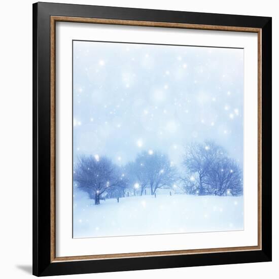 Beautiful Snowy Landscape-Anna Omelchenko-Framed Art Print