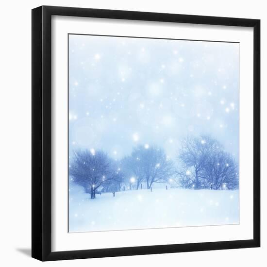 Beautiful Snowy Landscape-Anna Omelchenko-Framed Art Print