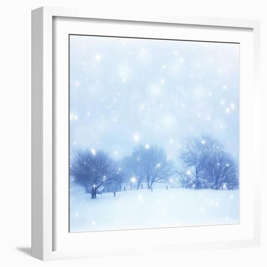 Beautiful Snowy Landscape-Anna Omelchenko-Framed Art Print