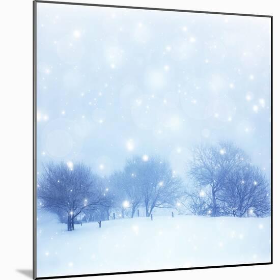 Beautiful Snowy Landscape-Anna Omelchenko-Mounted Art Print